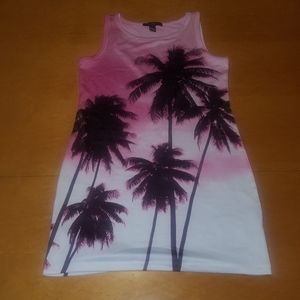 Forever 21 dress. Palm tree print. Pink color.